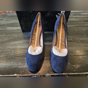 Sam Edelmen "Junie" Style Pumps, Navy Suede